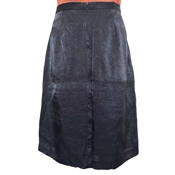 Vintage Victor Costa Black Shine Skirt Size 10 - Picture 3 of 5